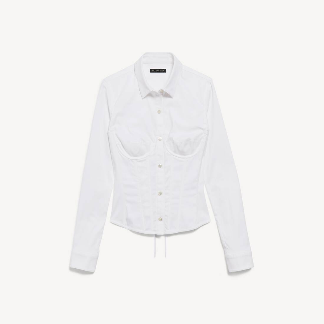 Camisa ceñida para mujer en blanco