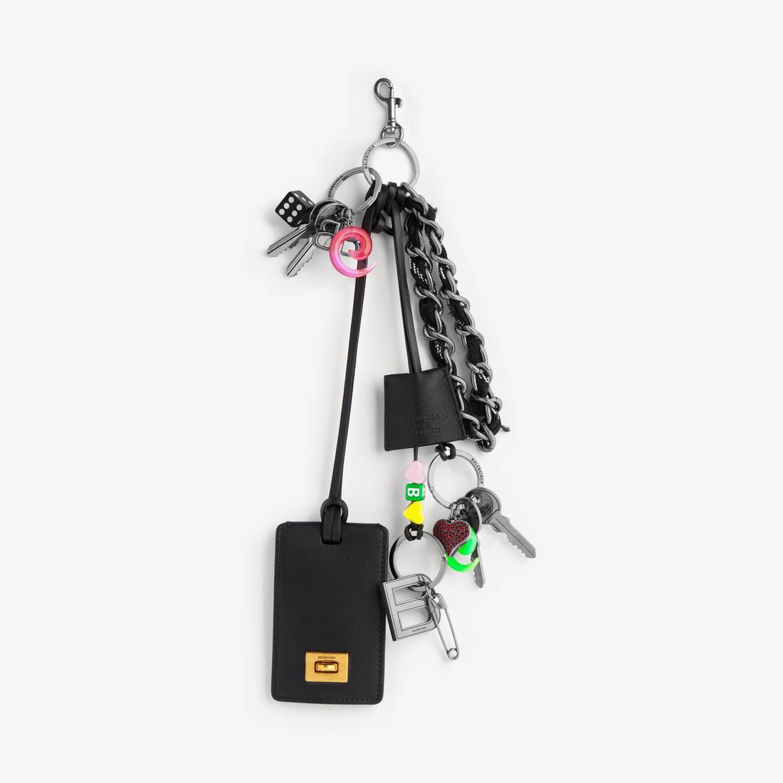 Monedero de Mujer con Etiqueta Rodeo de Colgante Completo en Negro/Blanco