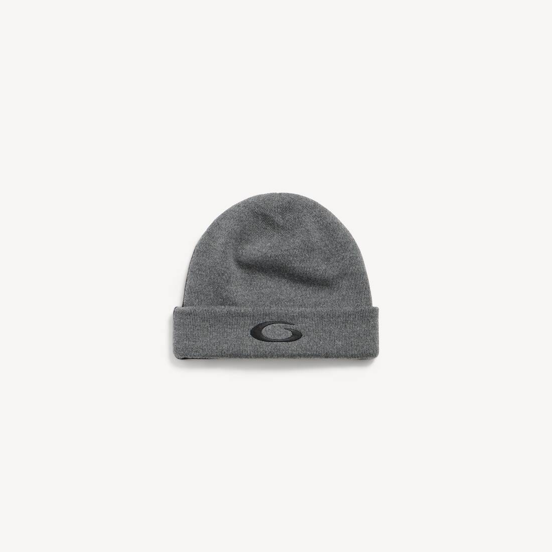 Gorro deportivo con icono de bucle para hombre en negro/gris
