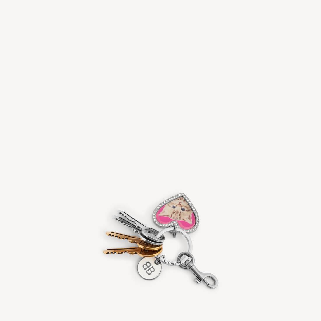 Colgante/llavero de corazón multicolor para mujer