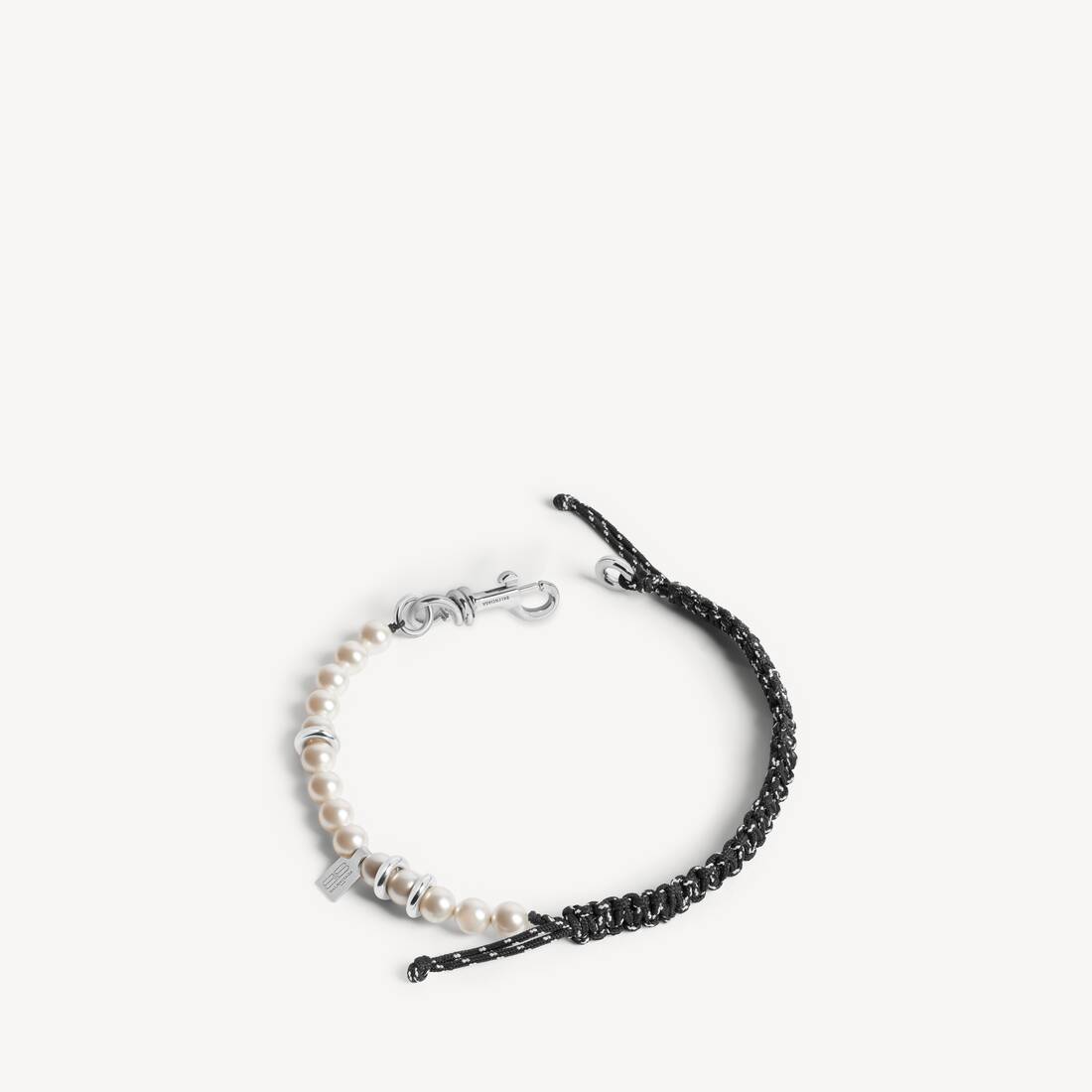 Pulsera/collar de perla Malibu en negro/blanco/plateado brillante