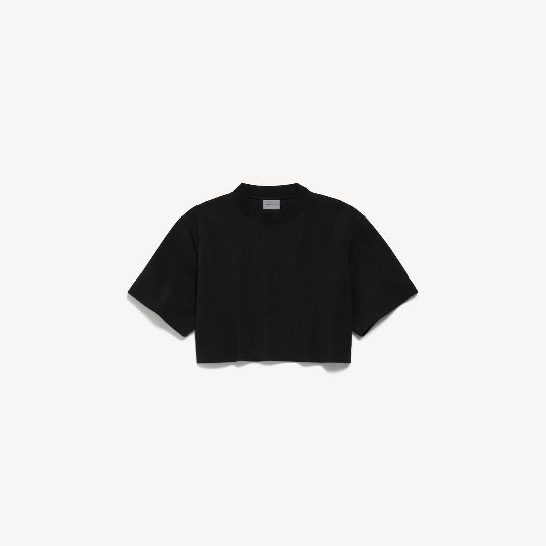 Camiseta corta para mujer en negro