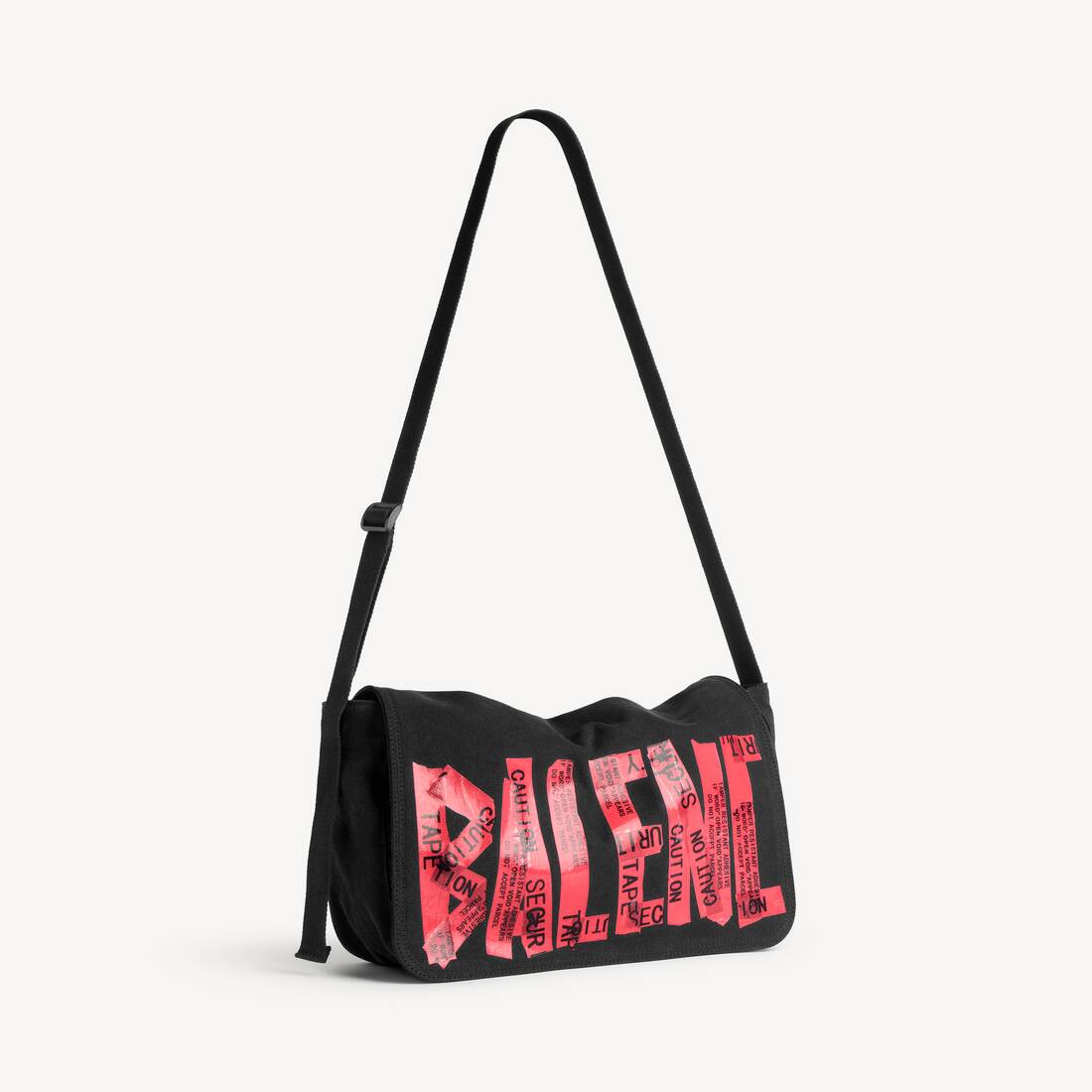 Bolso bandolera tipo cinta para hombre pequeño en negro/rojo