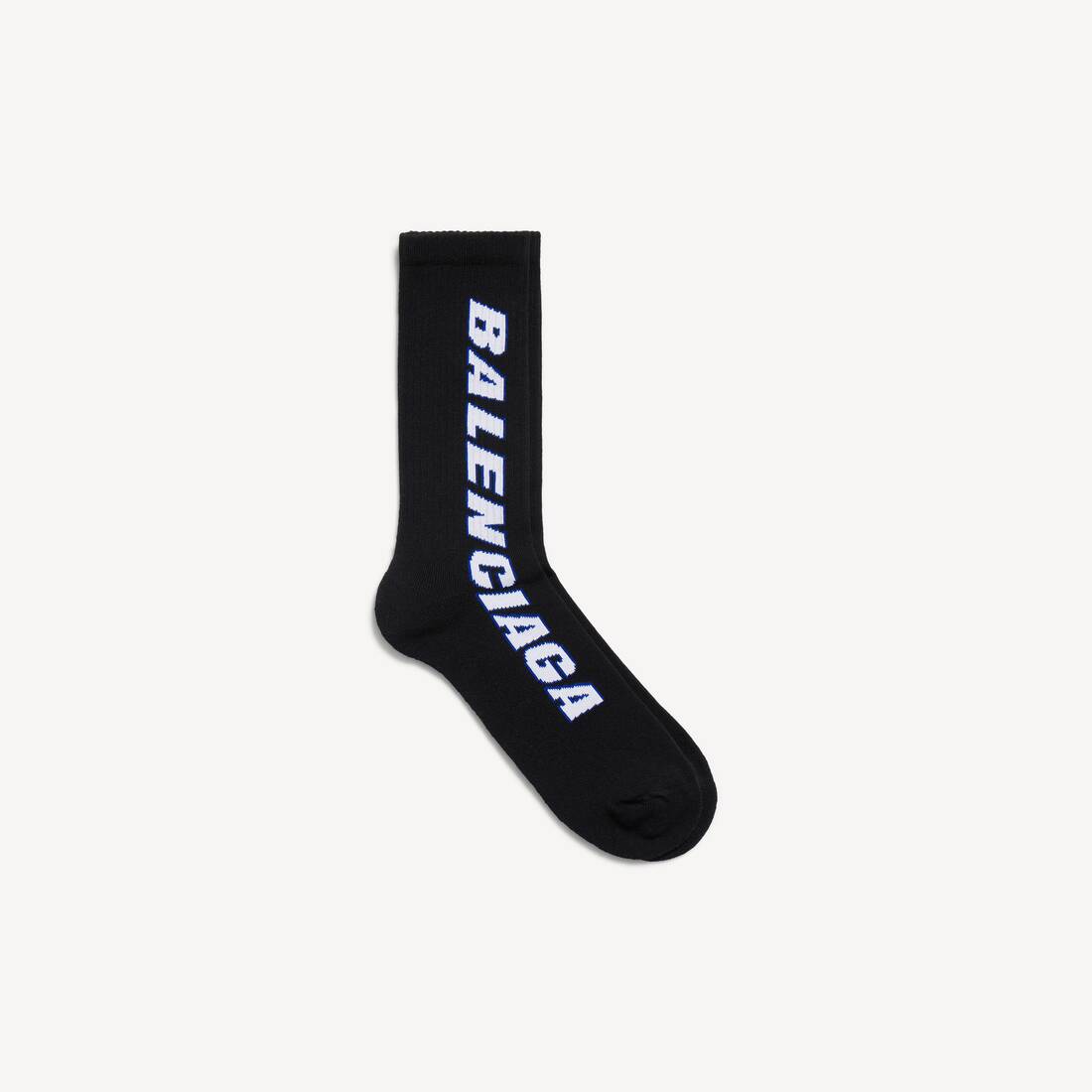 Calcetines para hombre con diseño de texto inclinado en negro/blanco