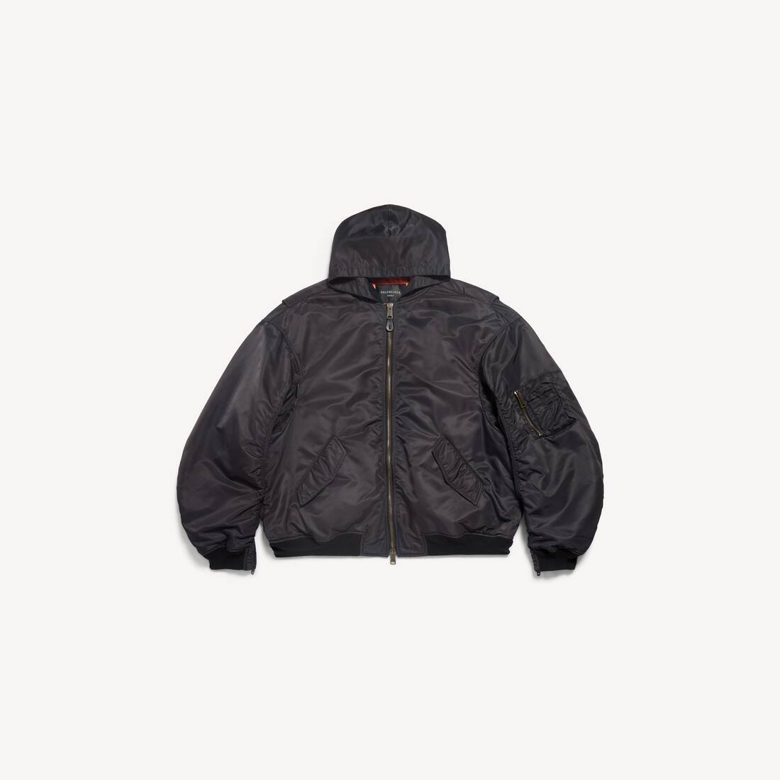 Chaqueta ligera tipo cinta con capucha para hombre en negro