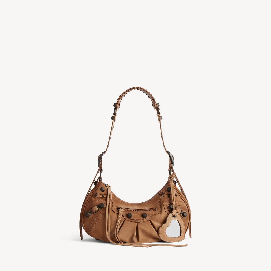 Bolso de hombro Le Cagole para mujer pequeño en camel