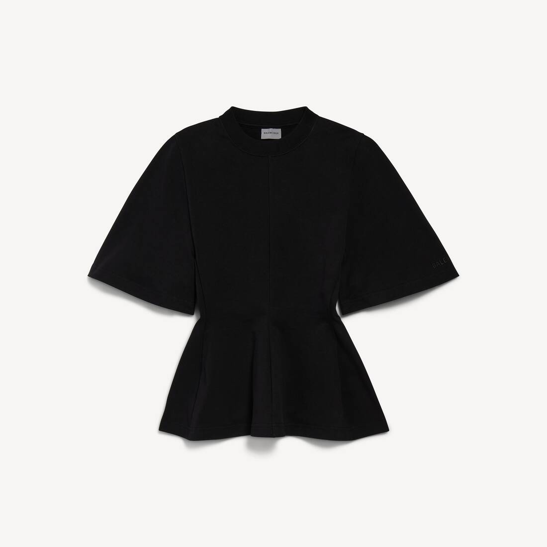 Camiseta moldeada para mujer en negro