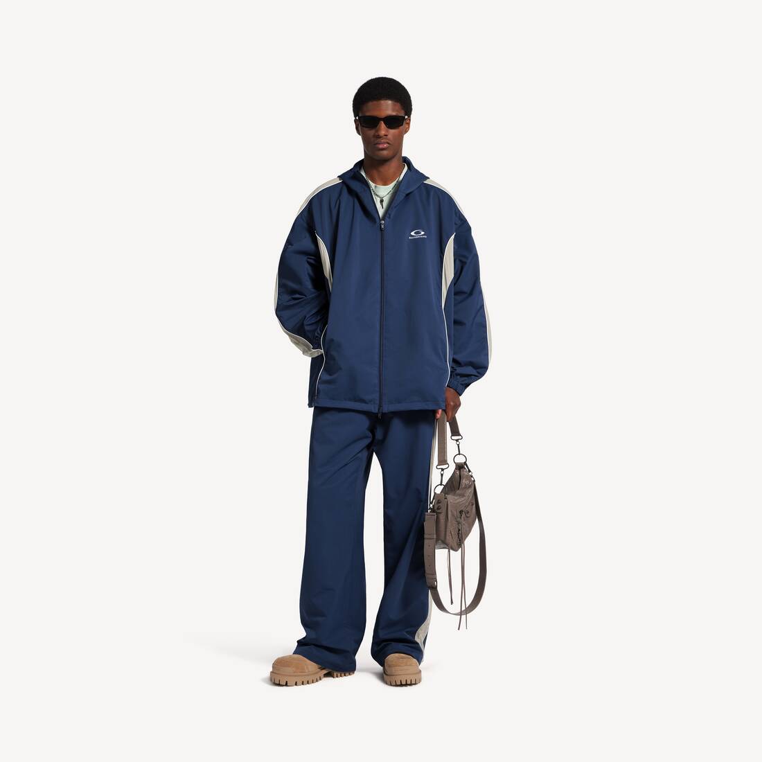 Chaqueta de chándal para hombre en azul marino