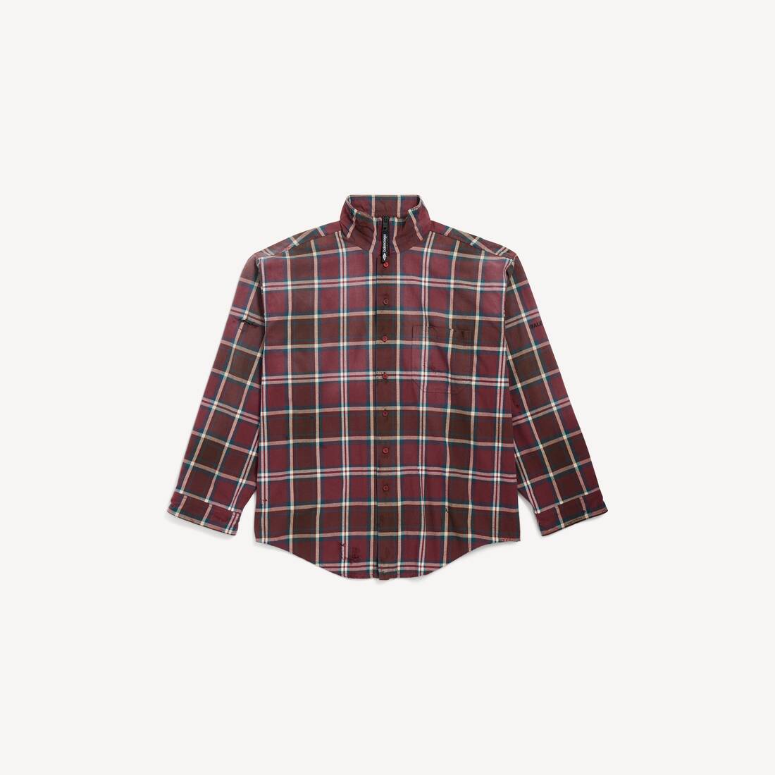 Camisa de botones para hombre en burdeos
