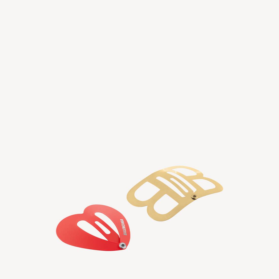 Juego de pinzas Bb Snap de amor para mujer en rojo/plateado brillante