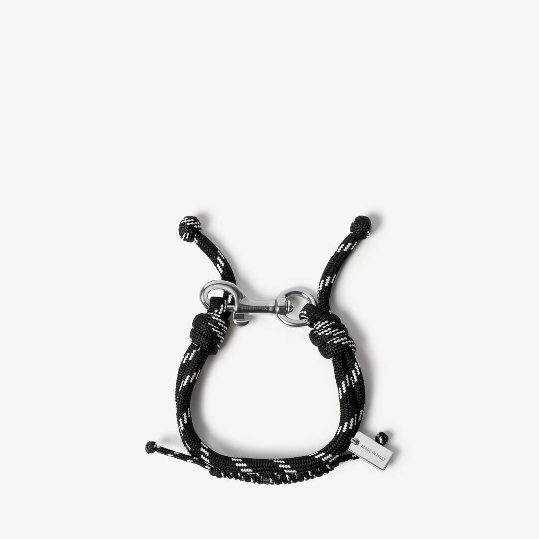 Pulsera de cordón Malibu en negro/blanco/plateado brillante