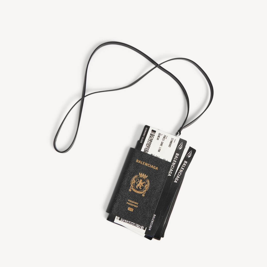 Porta teléfono para pasaporte para hombre en negro