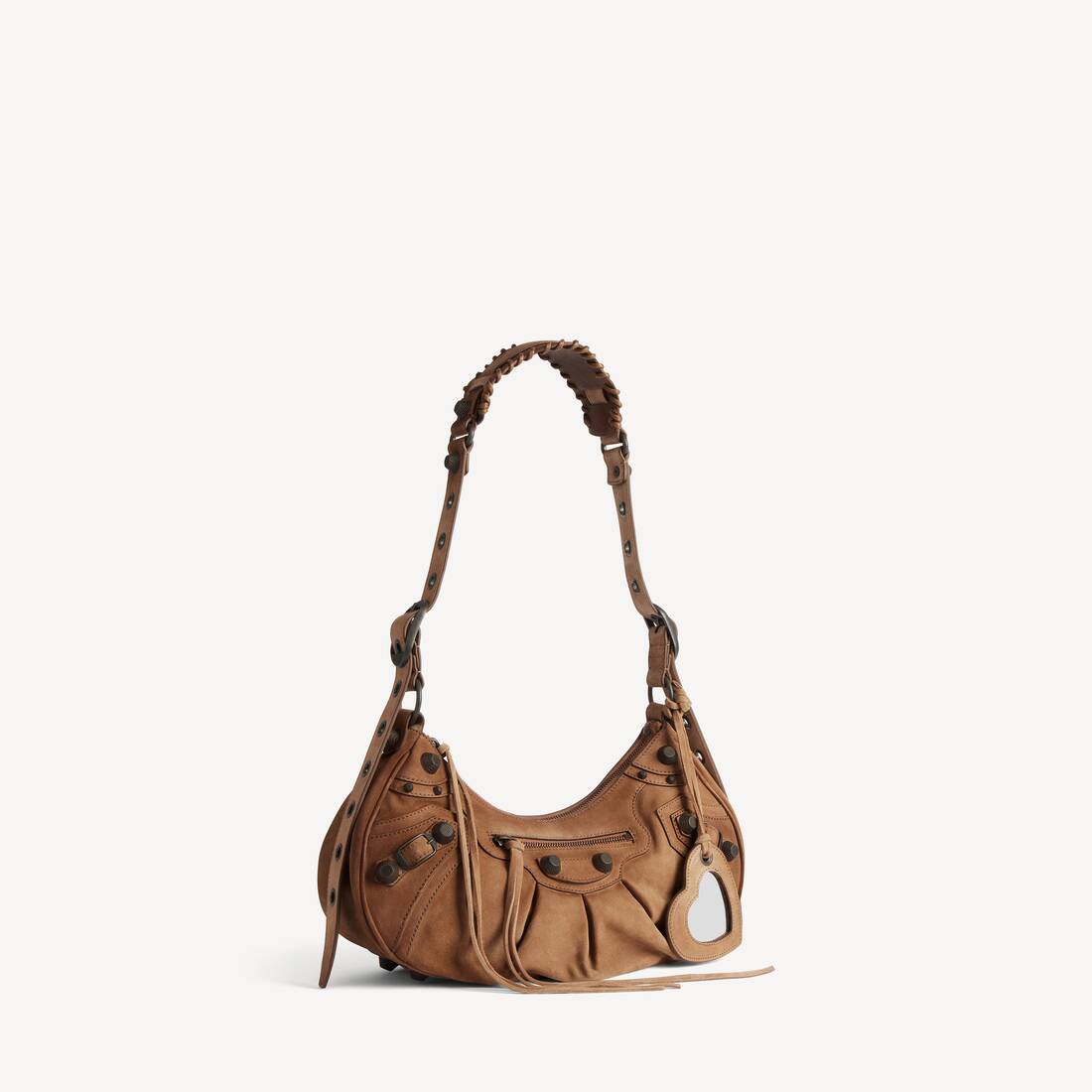 Bolso de hombro Le Cagole para mujer pequeño en camel