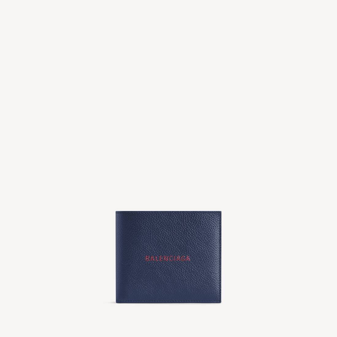 Billetera de Moneda Cuadrada Plegable para Hombre en Azul Marino/Borgoña