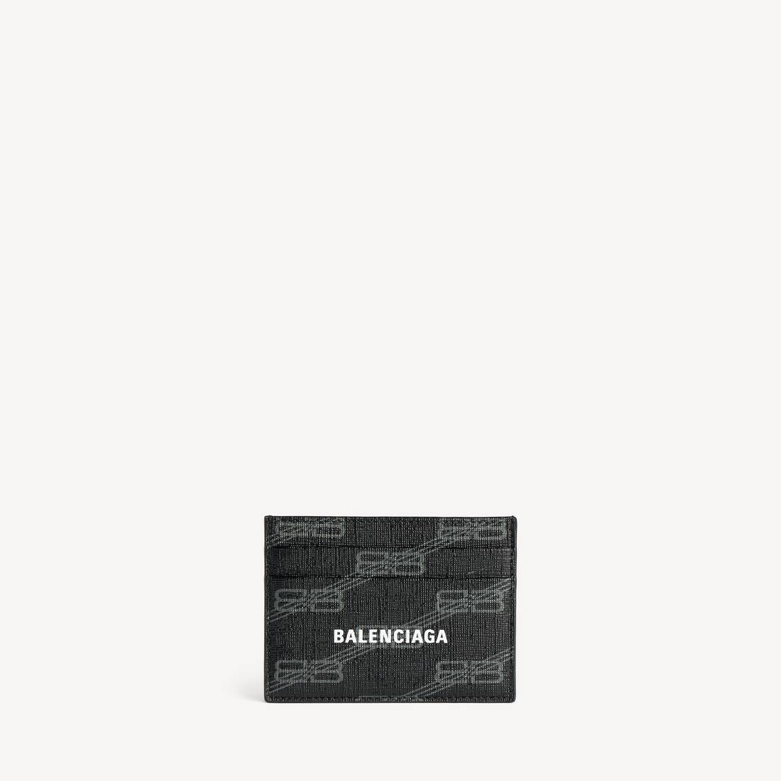 Porta tarjetas Signature Bb Monogram con tela barnizada en negro