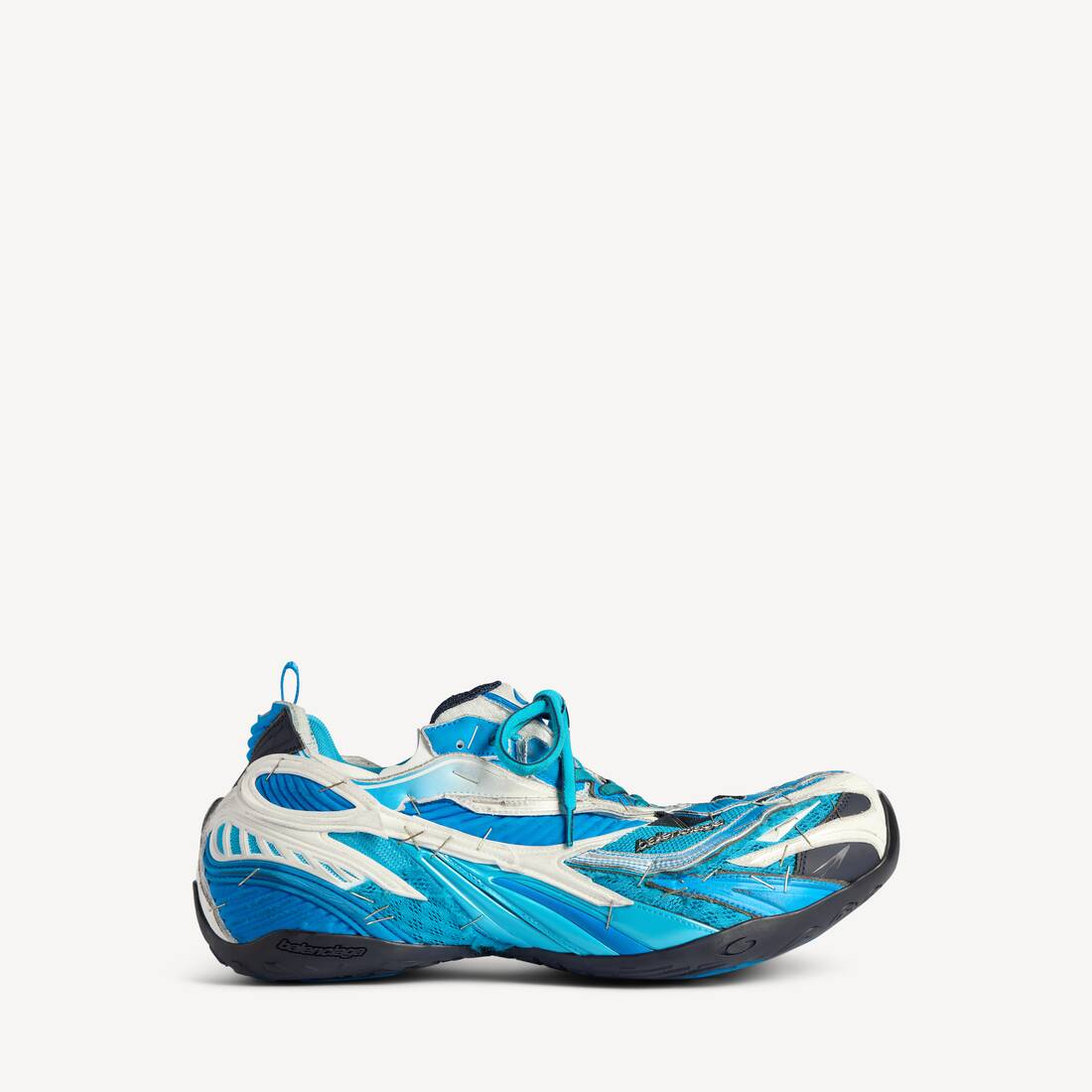 Zapatilla sin suela para hombre en azul/blanco/plateado