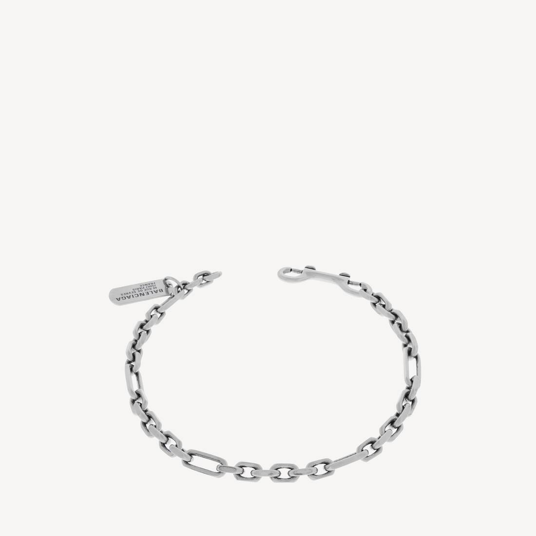 Collar de carabiner con etiquetas para mujer en plata antigua