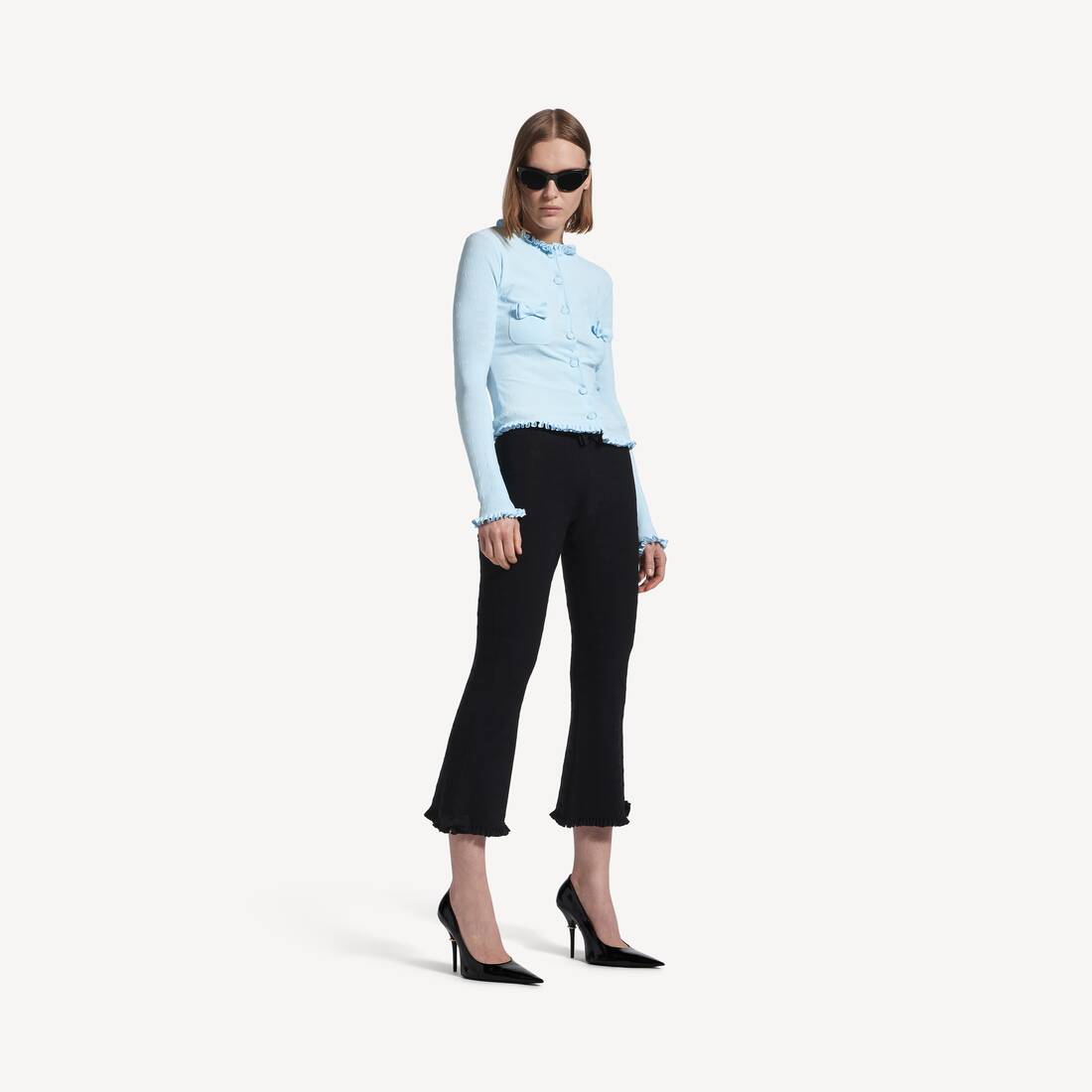 Chaleco ajustado para mujer en azul claro
