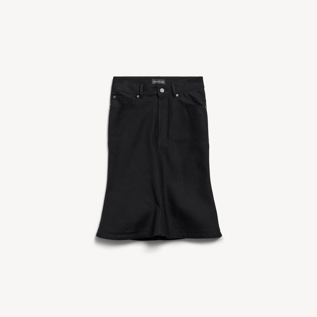 Falda Midi Godet para Mujer en Negro