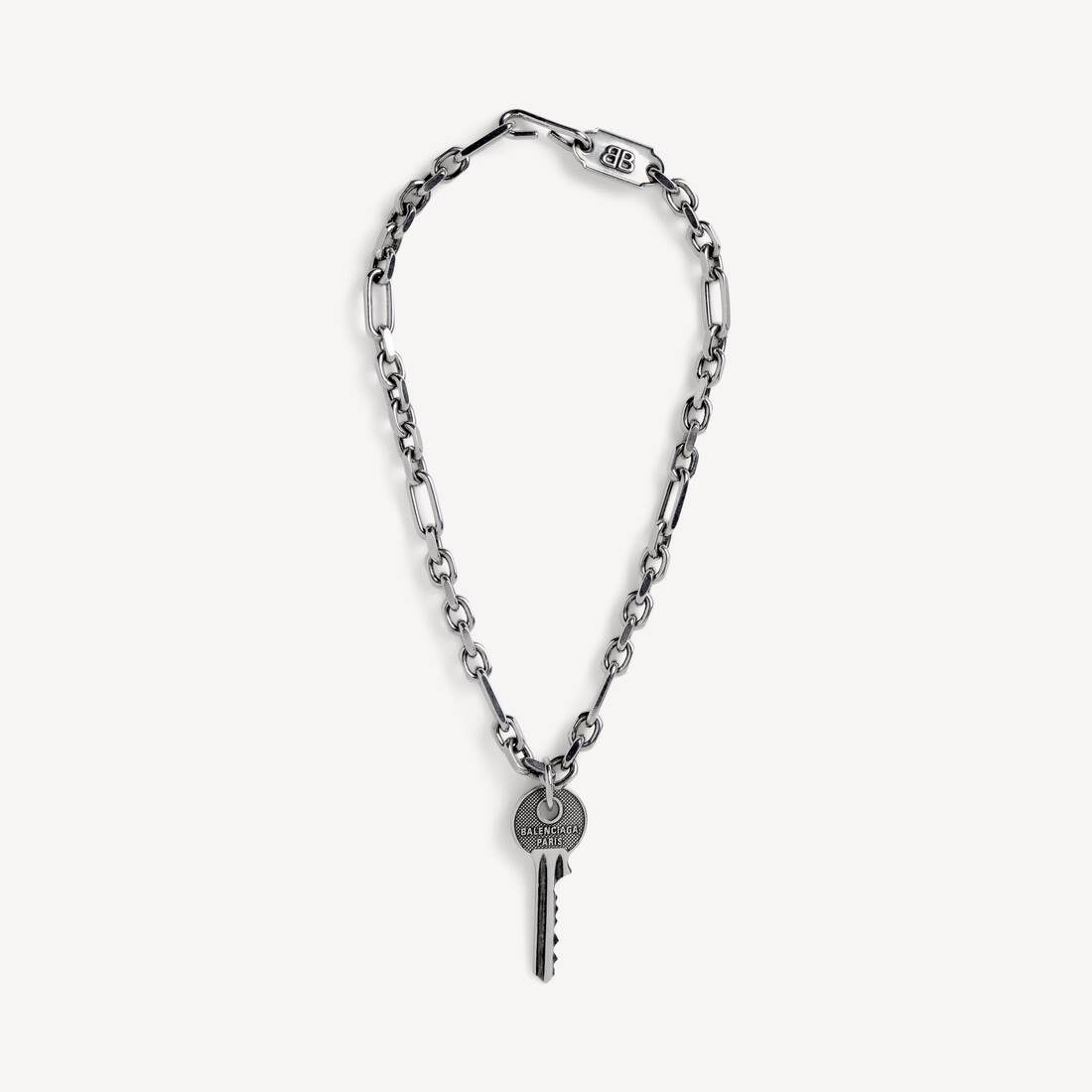 Collar delgado Neverlost para hombre en plata antigua