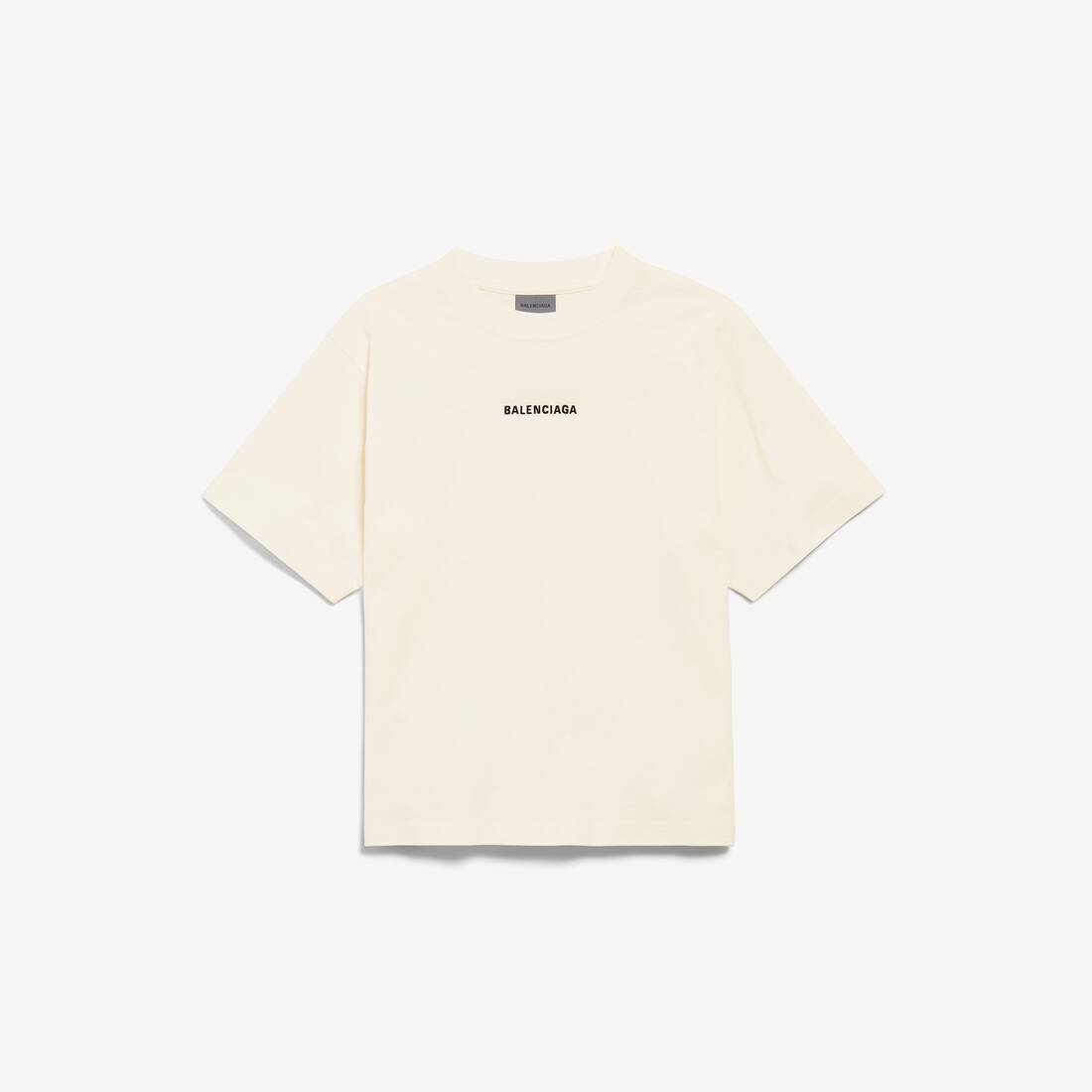Camiseta de mujer Balenciaga con corte medio en crema