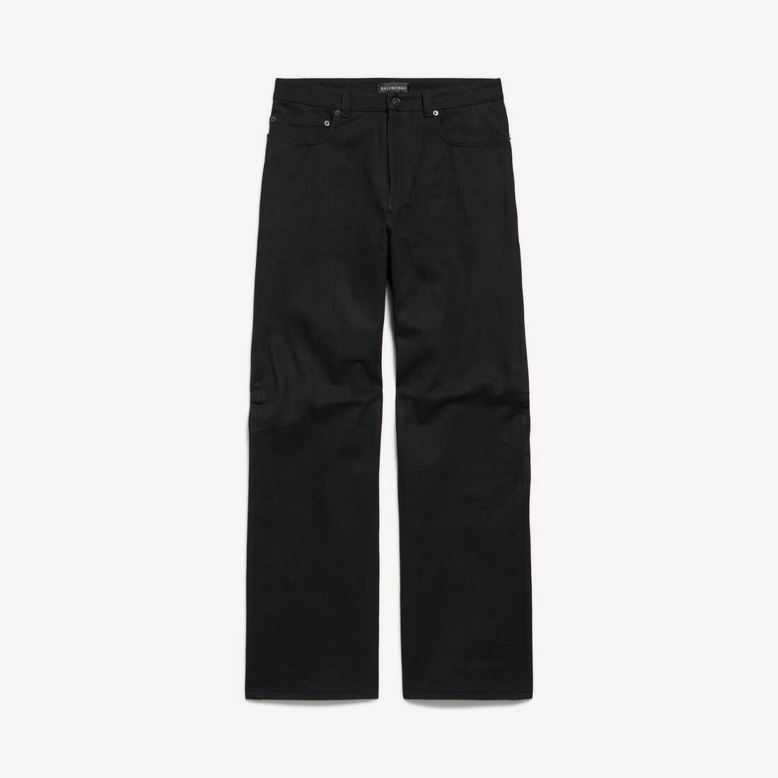 Pantalones para Hombres con Rodillas Curvadas en Negro