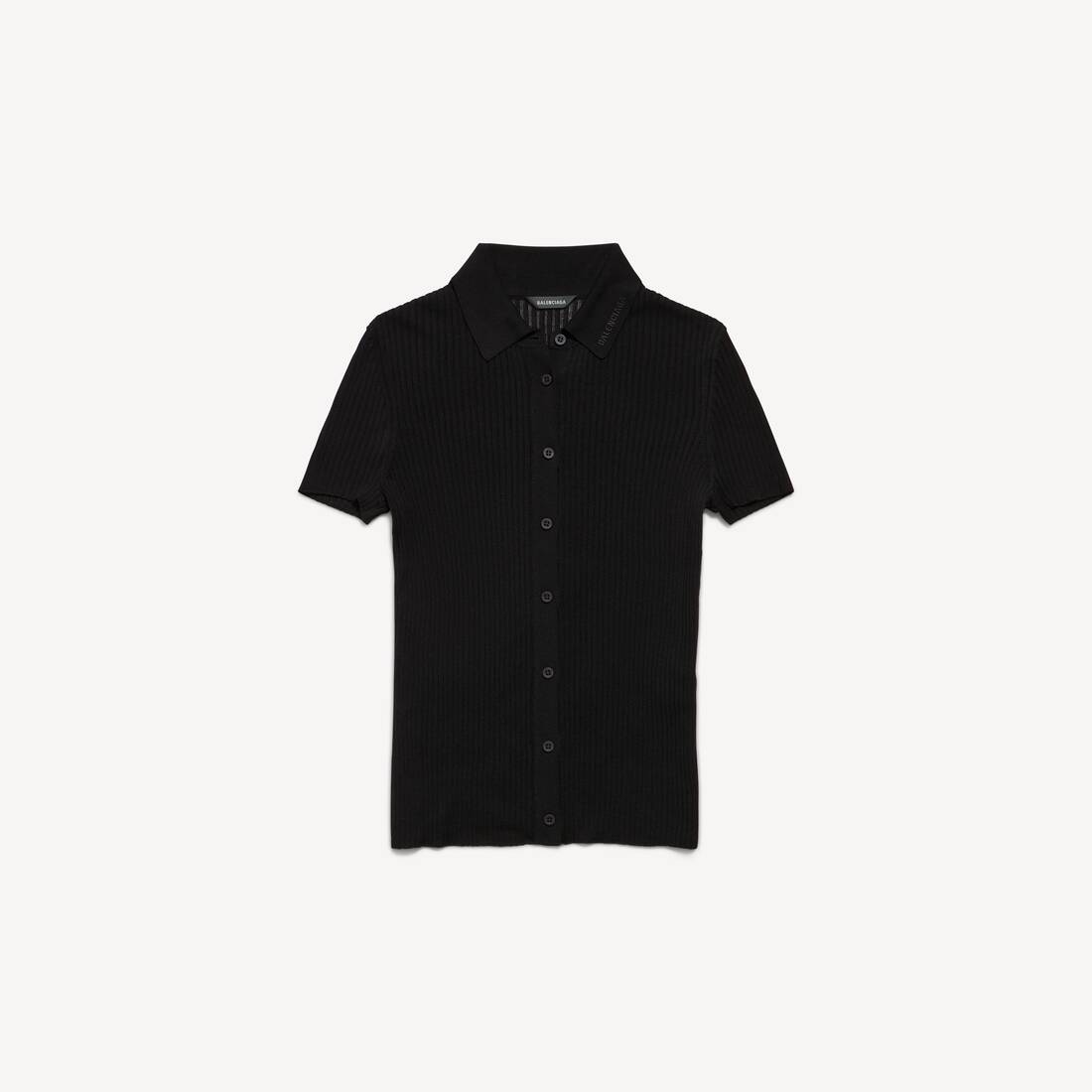Camisa de manga corta para mujer en negro