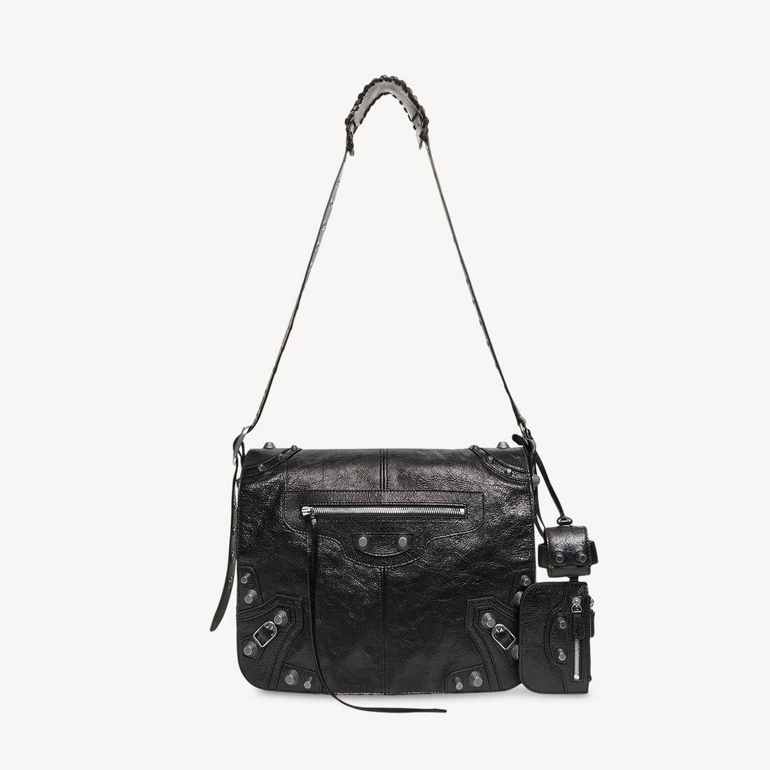Bolso bandolera Le Cagole para hombre mediano en negro