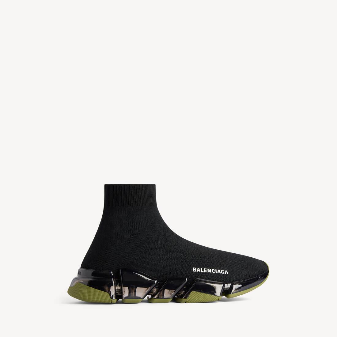 Zapatilla de lona reciclada con suela completa transparente Speed 2.0 para hombre en negro/caqui