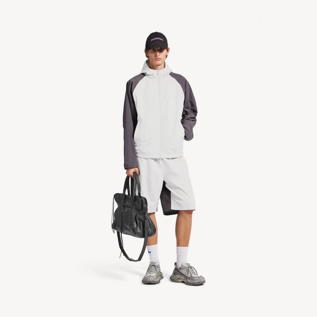 Pantalones cortos de chándal para hombre en gris claro