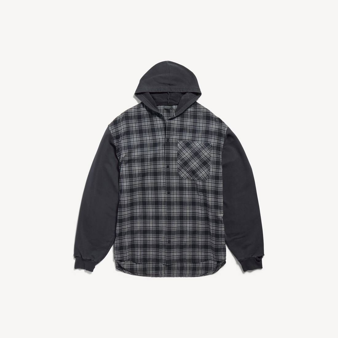Camiseta híbrida con capucha para hombre en gris