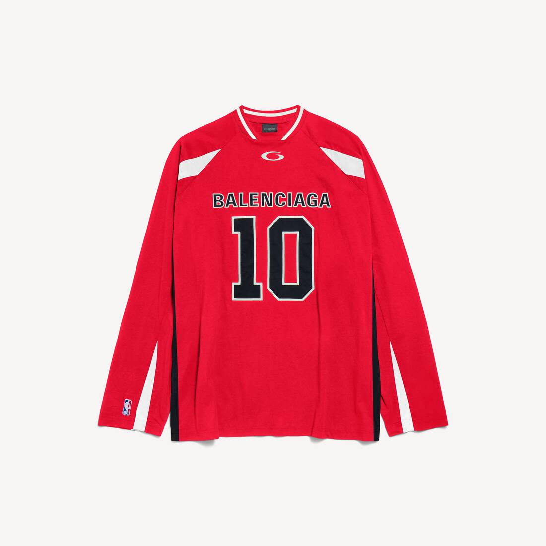 Hombre Balenciaga | Camiseta de manga larga oversize con colaboración NBA en rojo/multicolor
