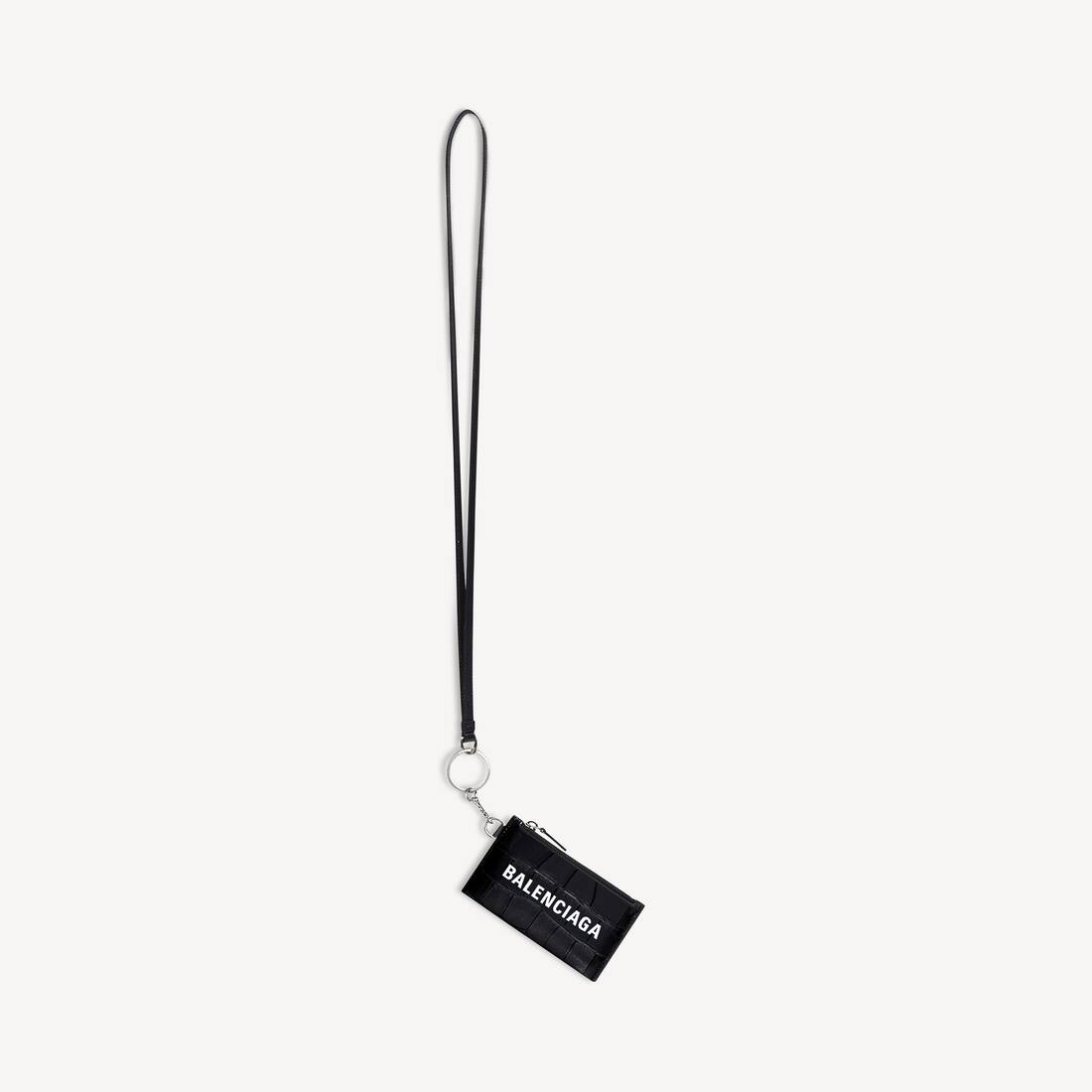 Estuche para tarjeta de efectivo con llavero en negro