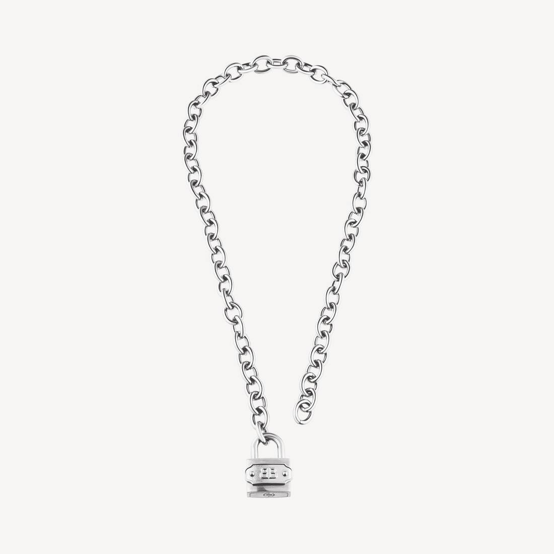 Collar con Cerradura BB en Plata/Plata Antigua