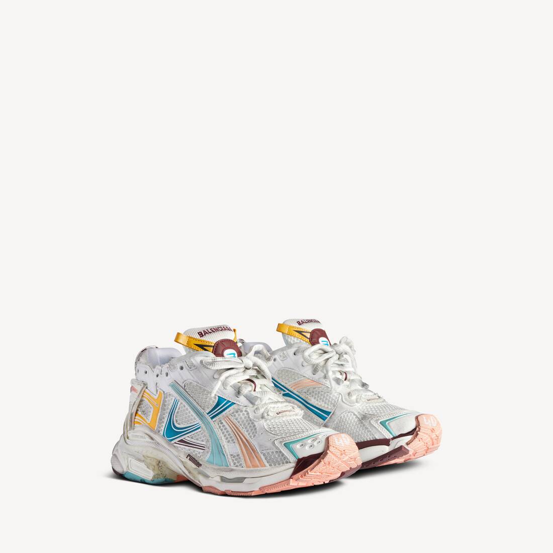 Zapatilla deportiva para mujer en blanco/amarillo/rosa/azul