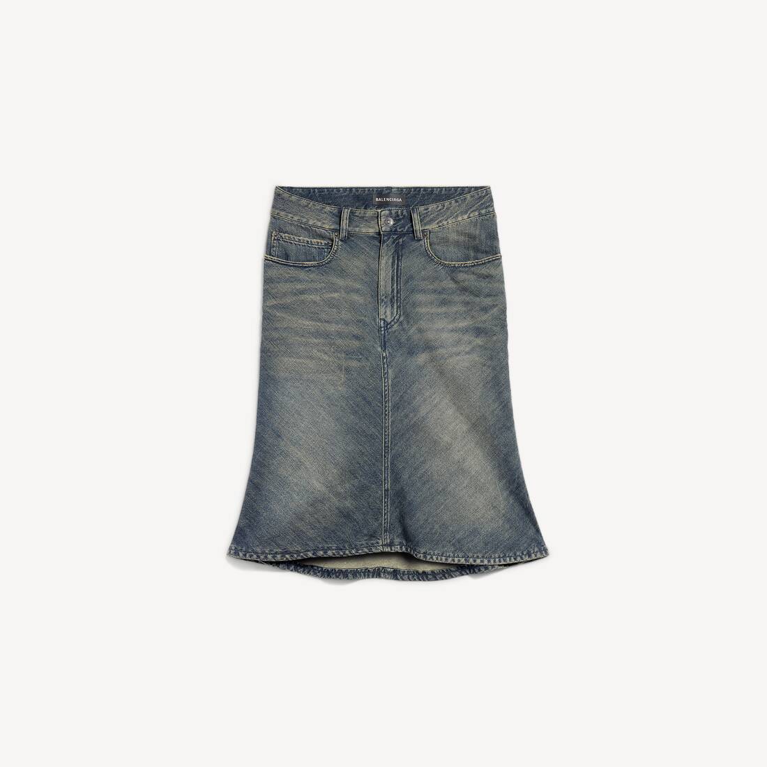 Falda Midi Godet para Mujer en Azul