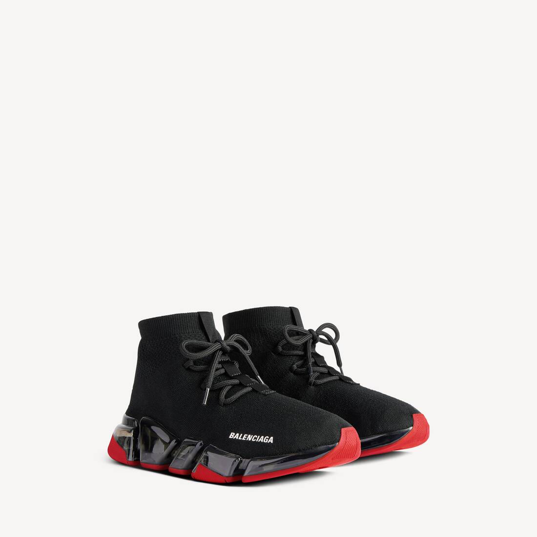Zapatillas de hombre Speed 2.0 con cordones en tejido reciclado negro/rojo