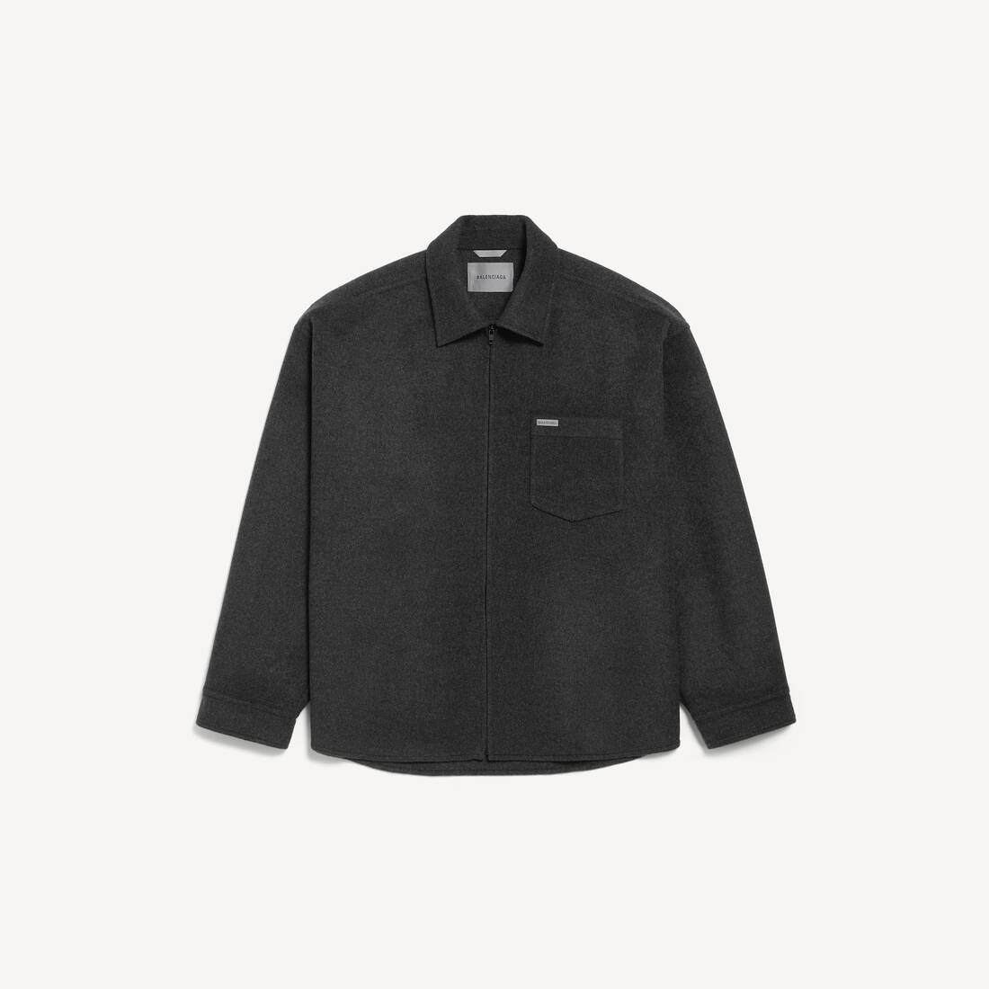 Camisa de lana cepillada para hombre en gris arisco