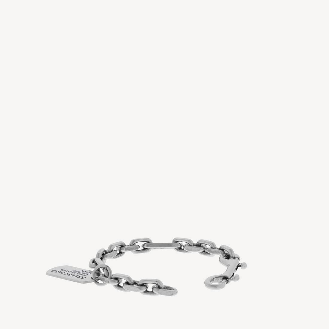 Pulsera de carabiner con etiquetas para mujer en plata antigua