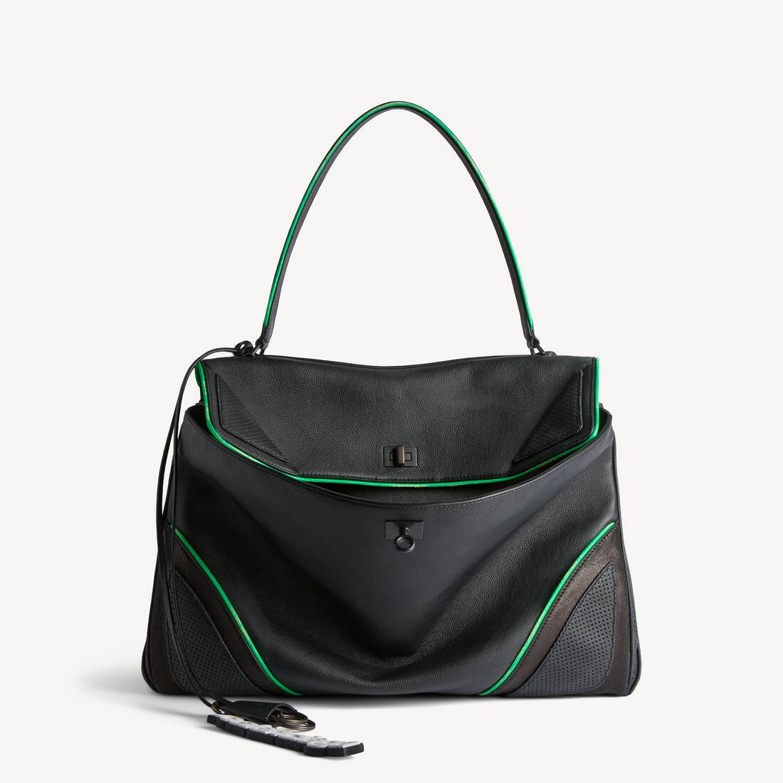 Bolso de mano para hombre Rodeo Biker grande en negro