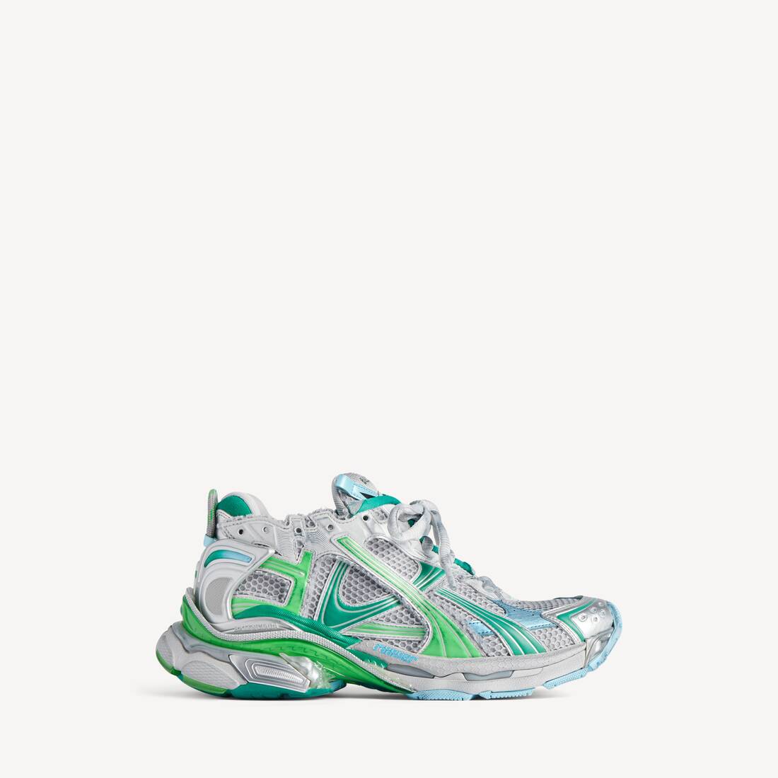 Zapatilla deportiva para mujer en gris/verde/azul