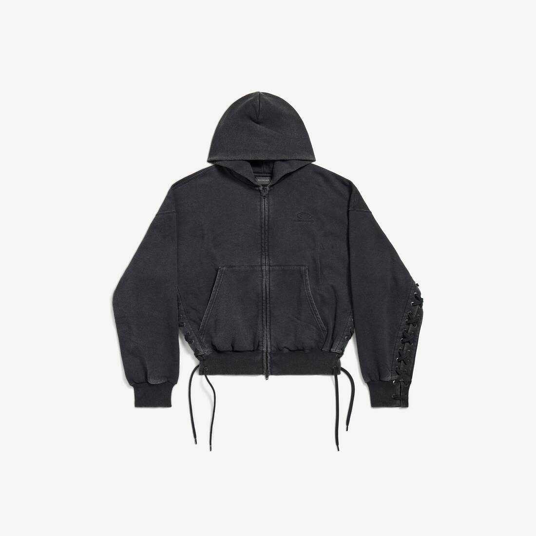 Chamarra con capucha de malla con icono Loop para mujer en negro desvanecido