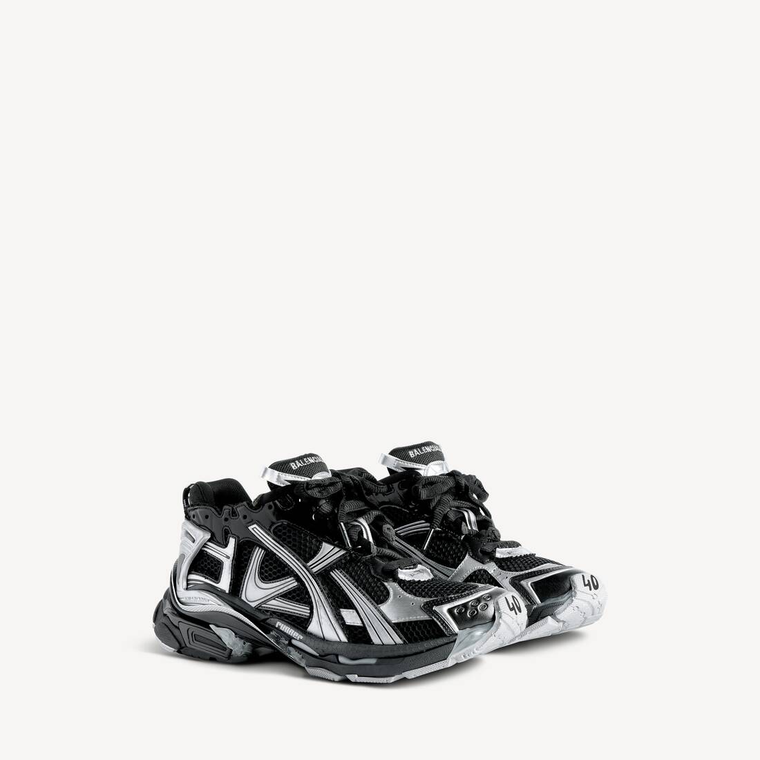 Zapatilla deportiva para mujer en negro/plateado