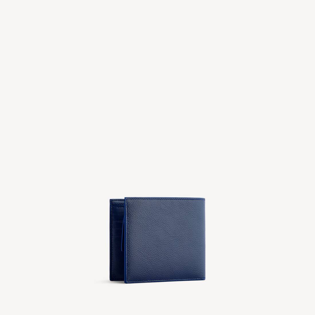 Billetera de Moneda Cuadrada Plegable para Hombre en Azul Marino/Borgoña