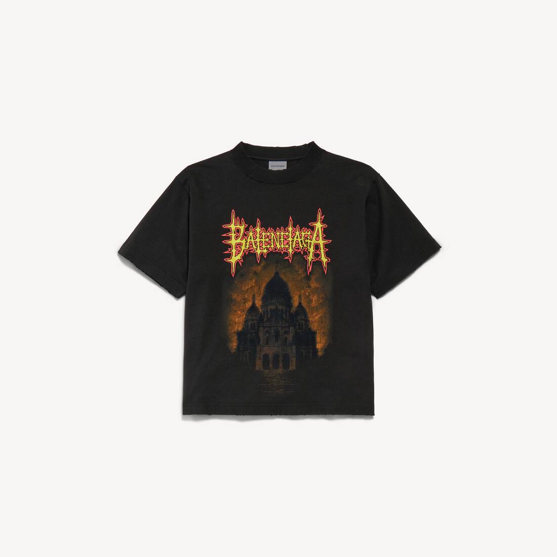 Camiseta medium fit de Balenciaga Sacré Cœur para mujer en negro