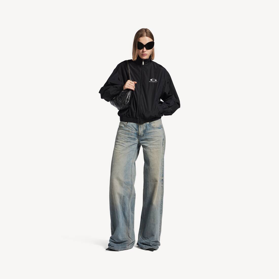 Pantalones anchos holgados para mujer en azul