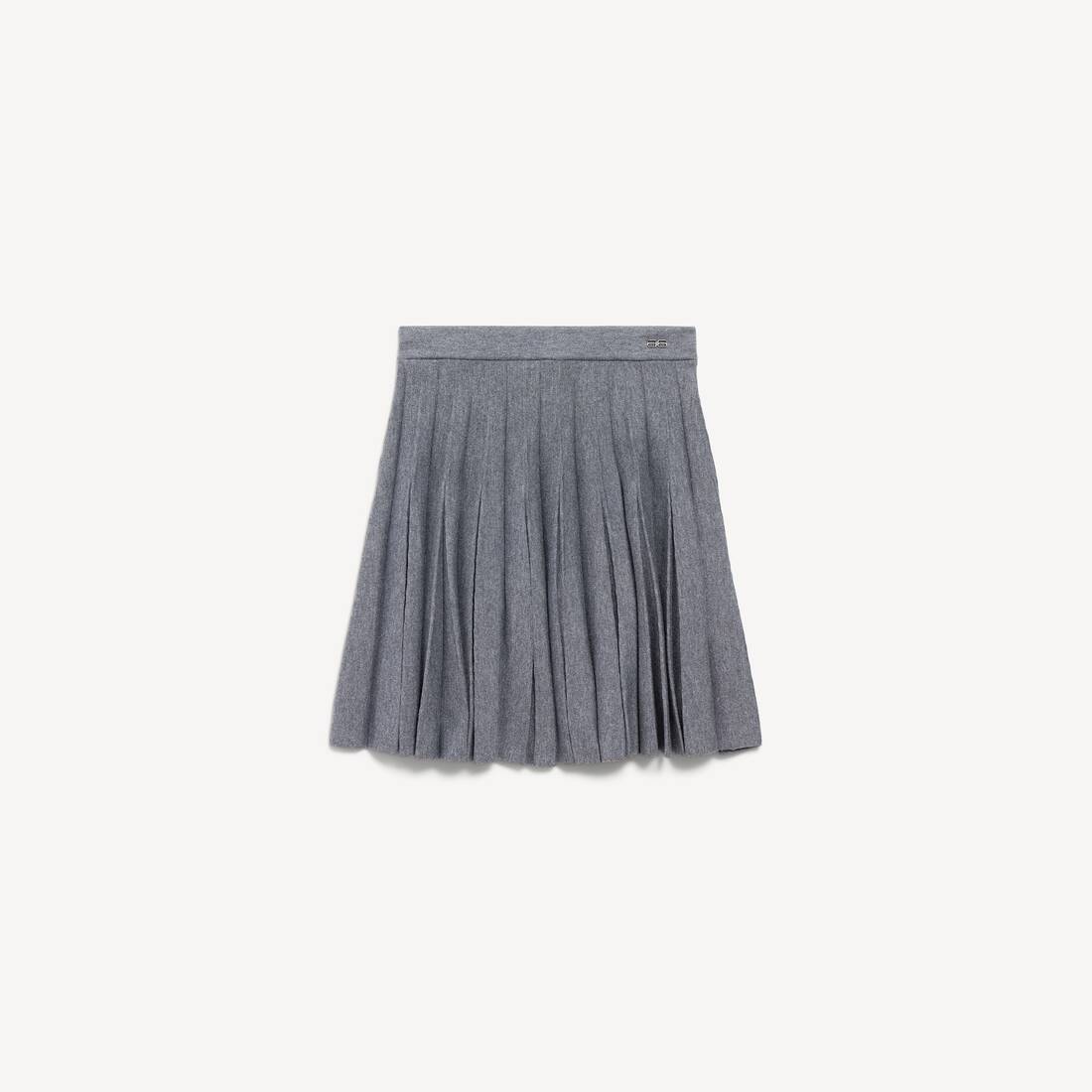 Falda Plisada para Mujer en Gris Helecho