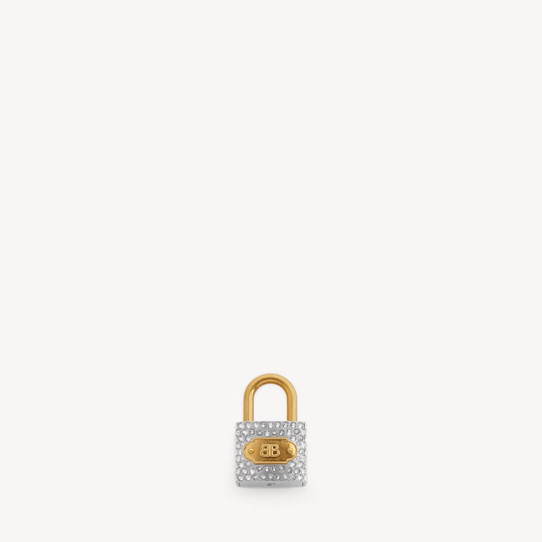 Colgante/llavero de candado BB para mujer con diamantes de imitación en plata / oro
