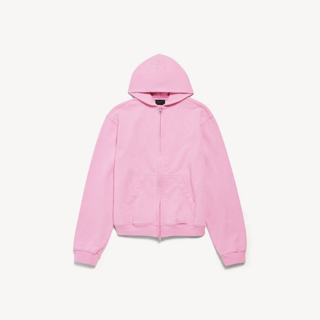 Sudadera con capucha de cierre con cremallera para mujer, ajuste regular, color rosa claro