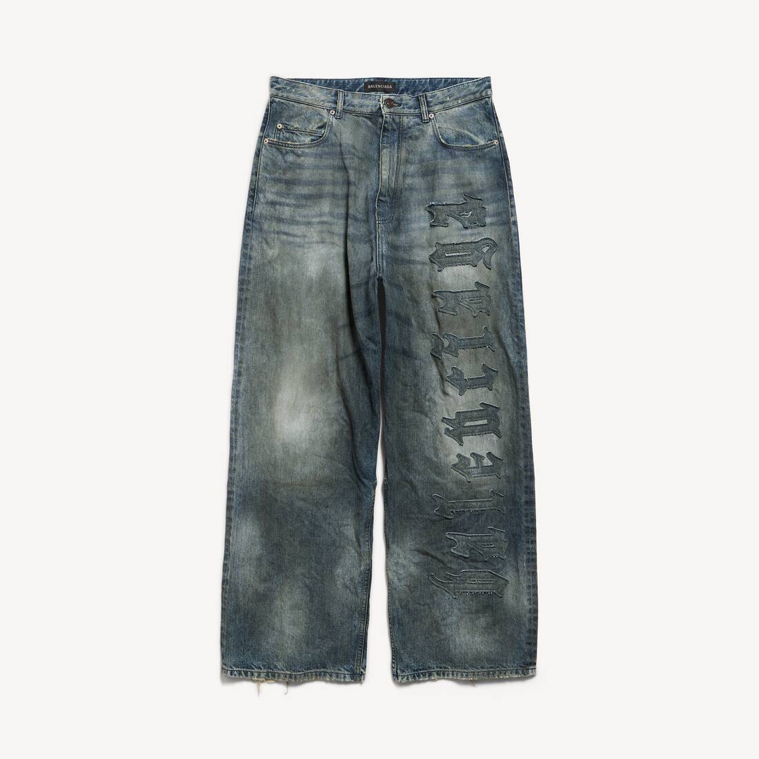 Pantalones holgados minimalistas para hombre en gris sucio/azul claro